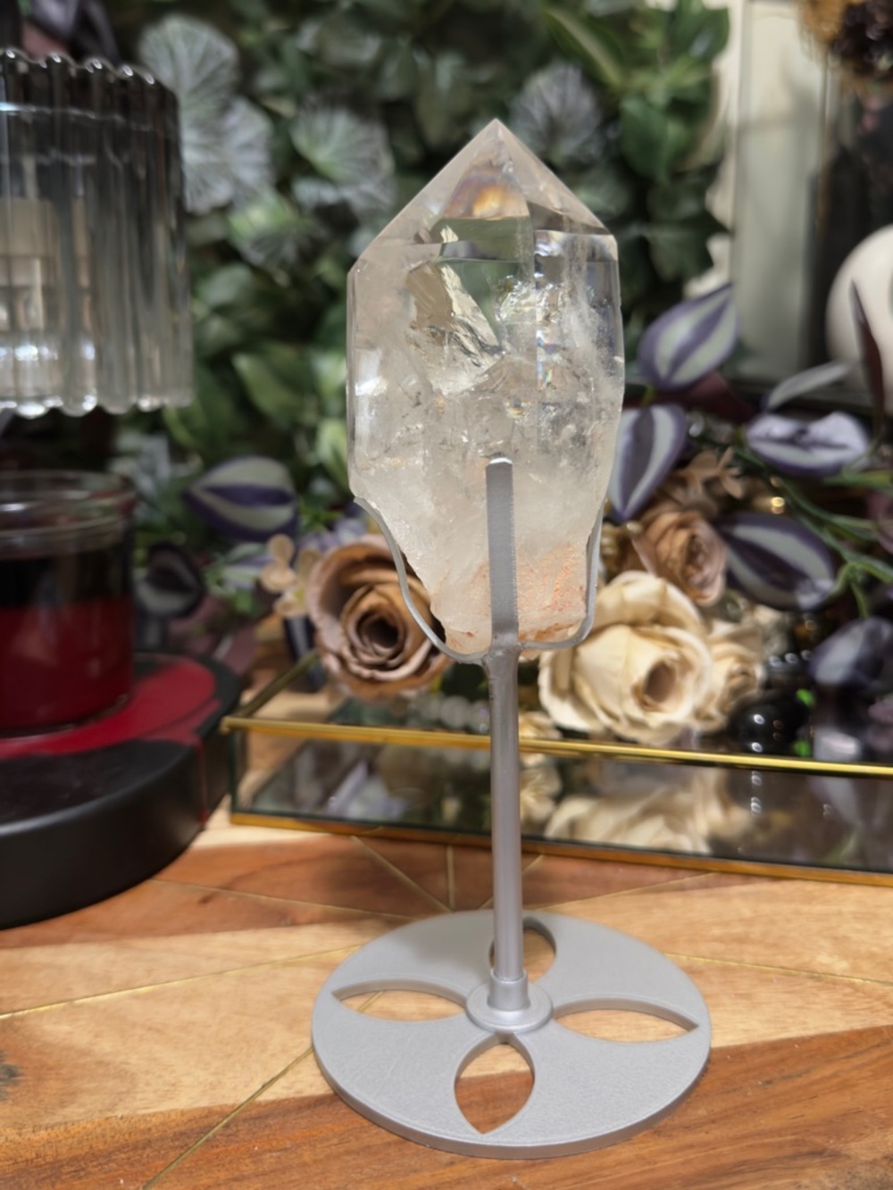 Clear Quartz with black garden